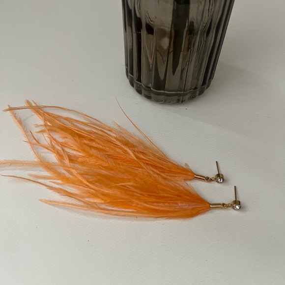 Long Dangle Feather Hippie Chic Earrings - Stylish Boho Chic Earrings - Picture 7 of 12